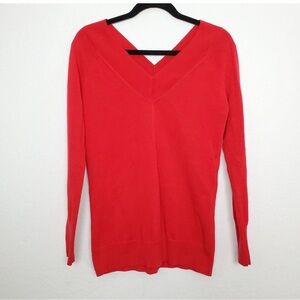 CAbi Womens Sweater size Small Red double Vneck style 3682 Passion Long Sleeve